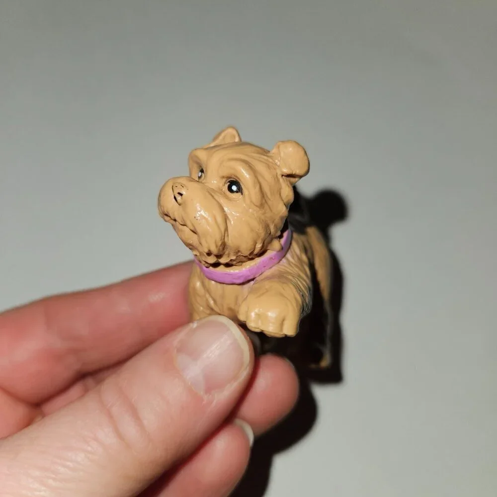 3 Barbie Pet Figures Brown Puppy Dog Gray Bunny Rabbit Toy Lot